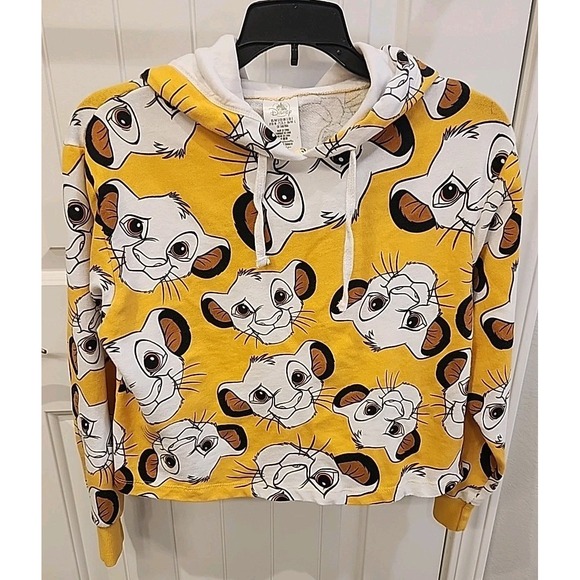 Disney Tops - Disneyland Lion‎ King Hoodie White & Yellow Adult Small Pullover Cropped